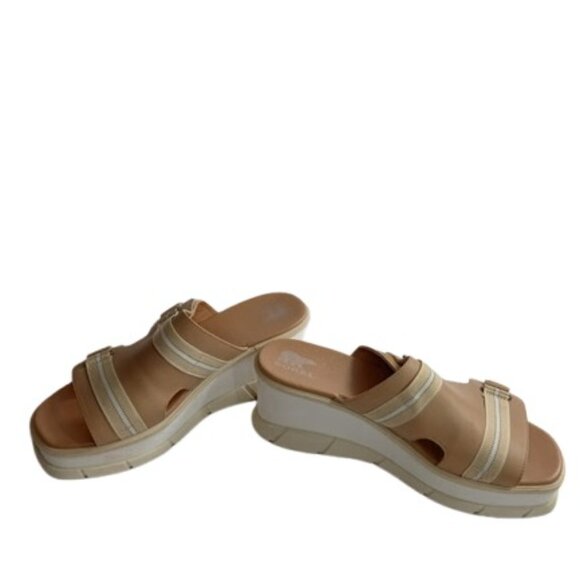 Sorel Womens Joanie II Platform Slide Sandals Beige White US 11 - Picture 3 of 6